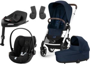 Cybex TALOS S Lux Duovogn inkl. Cloud G Autostol Baby & Base, Ocean Blue/Moon Black