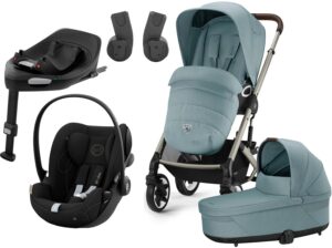Cybex TALOS S Lux Duovogn inkl. Cloud G Autostol Baby & Base, Sky Blue/Moon Black