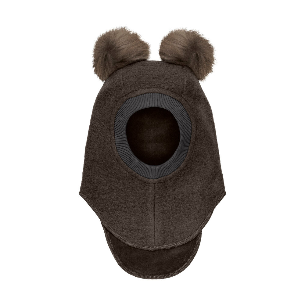 Elefanthue Uld Alpaca Pompoms - Dark Brown Melange - 12-24 MDR. Elefanthue Uld Alpaca Pompoms - Dark Brown Melange - 12-24 MDR.
