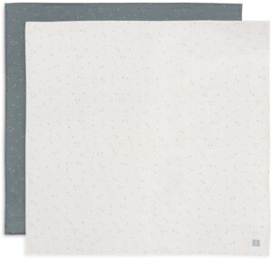 Jollein Tæpper/ Stofbleer i Musselin Twinkling 2-pak, Off white/Sea green