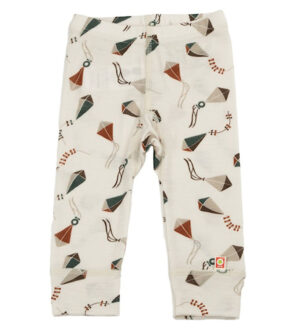 Katvig Leggings - Uld - Off White m. Drager