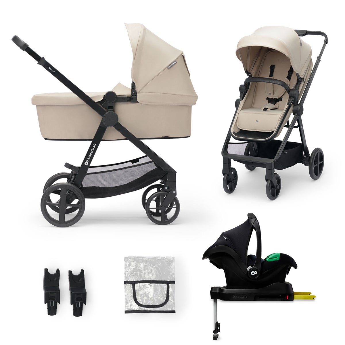 Kinderkraft NEWLY Mink Pro Kombivogn 4-i-1, Sand Beige Kinderkraft NEWLY Mink Pro Kombivogn 4-i-1, Sand Beige