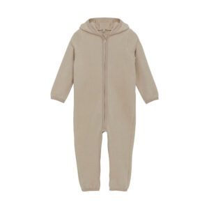Køredragt m. ører Uld Fleece - Camel Melange - 92