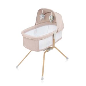 Lionelo Malin Evo Bedside Crib, Beige Natural