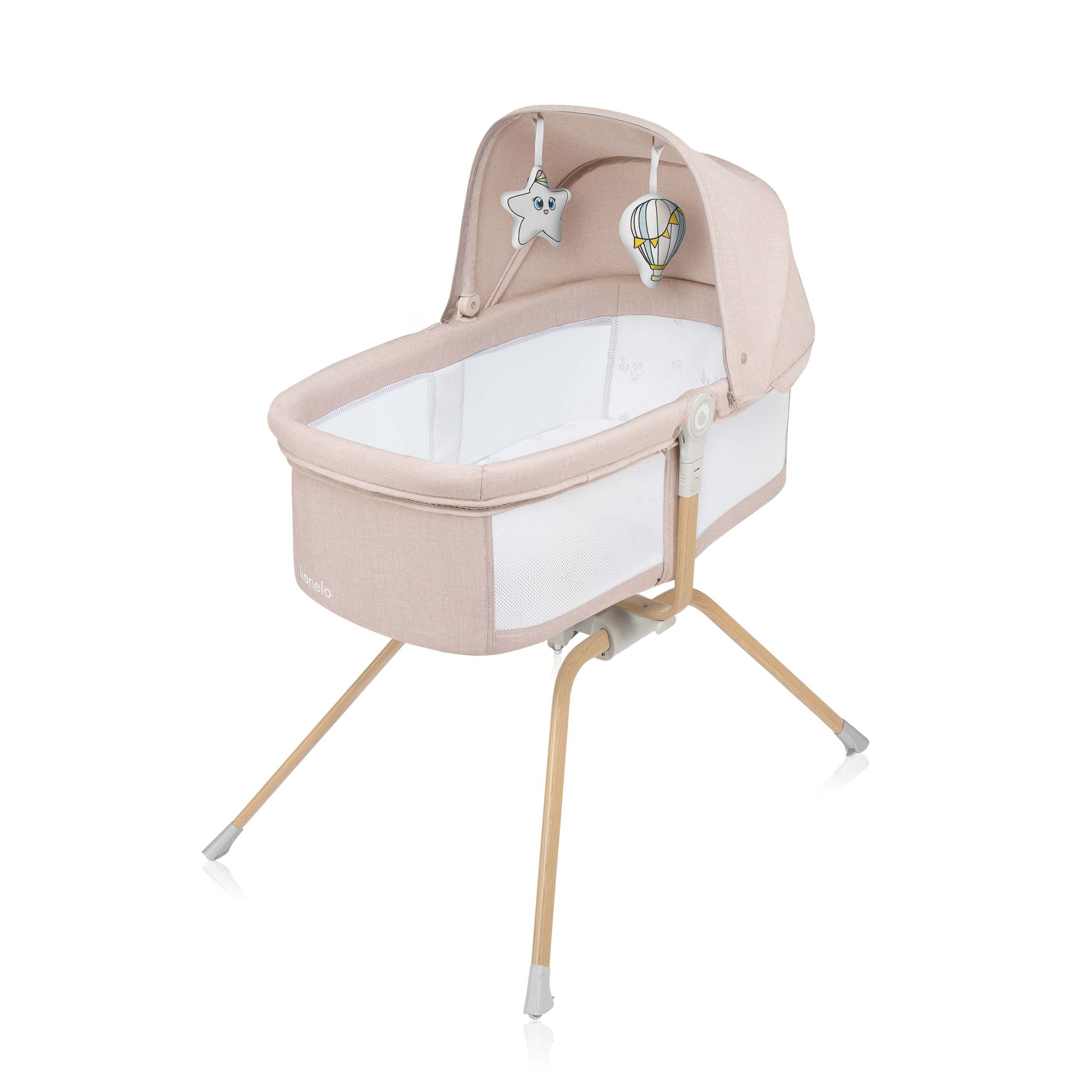 Lionelo Malin Evo Bedside Crib, Beige Natural Lionelo Malin Evo Bedside Crib, Beige Natural