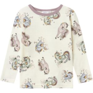 Name It Snow White AOP Willitus Uld Bluse Noos - Str. 92