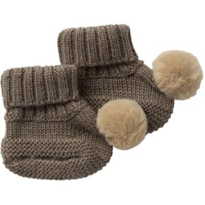 Name It Walnut Wrilla Uld Strik Futter Med Pom Pom - Str. 62-68