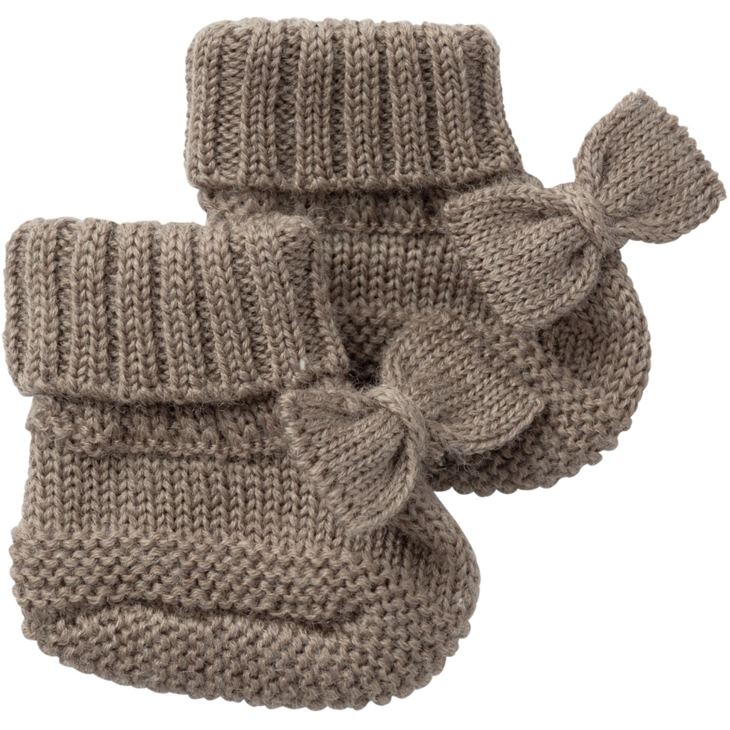 Name It Walnut Wrilla Uld Strik Slippers - Str. 74-80 Name It Walnut Wrilla Uld Strik Slippers - Str. 74-80