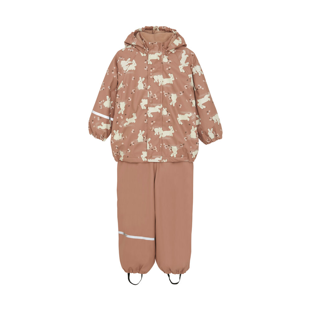 Regntøjssæt m. fleece - Tawny Brown - 90 Regntøjssæt m. fleece - Tawny Brown - 90