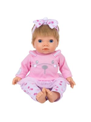 Tiny Treasures Dukke med blond hår og rosa outfit