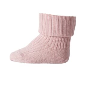 Uld Ankelstrømpe I Rib - Wood Rose - 29/32