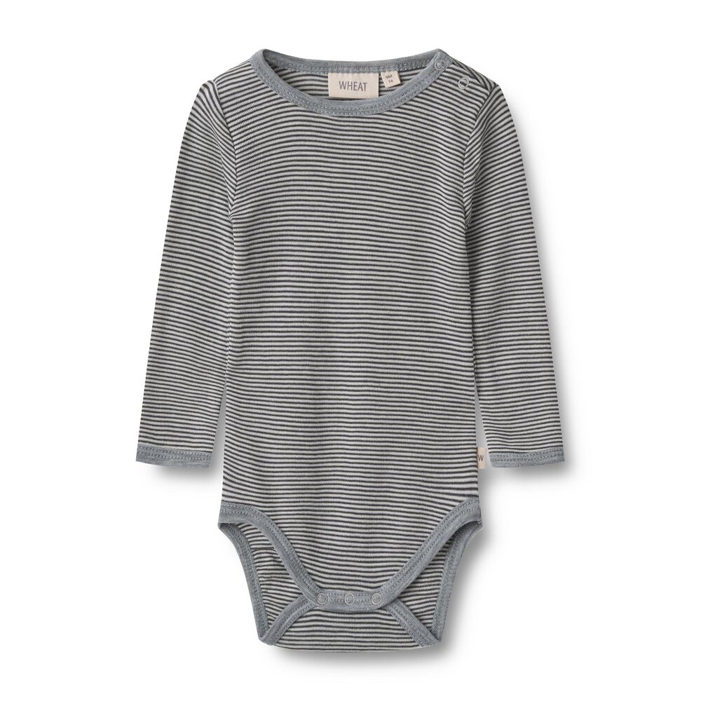 Uld body langærmet Lucca - Navy Stripe - 62 Uld body langærmet Lucca - Navy Stripe - 62