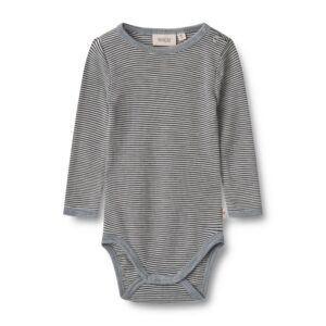Uld body langærmet Lucca - Navy Stripe - 80