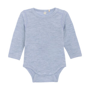Uld body langærmet - solid - Flint Stone Melange - 70
