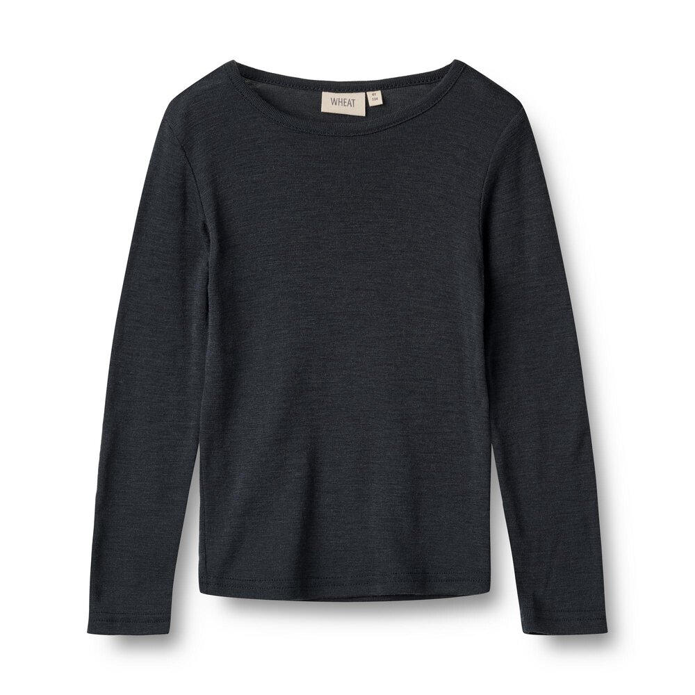 Uld t-shirt ls Alfie - Navy - 92 Uld t-shirt ls Alfie - Navy - 92