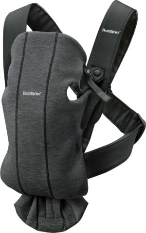 BabyBjörn Mini Bæresele 3D Jersey, Sort/grå