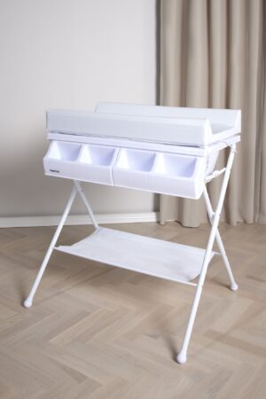Beemoo CARE Sammenfoldeligt Puslebord m. Badekar, Hvid