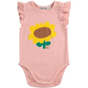Bobo Choses Lys Pink Sunflower Ruffled Body - Str. 6 mdr