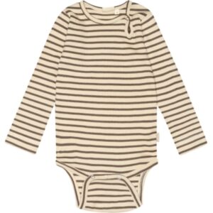 Body langærmet - Chocolate brown/dark off white - 56