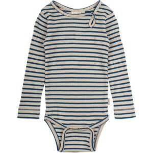 Body langærmet - Dark cobalt/dark off white - 86