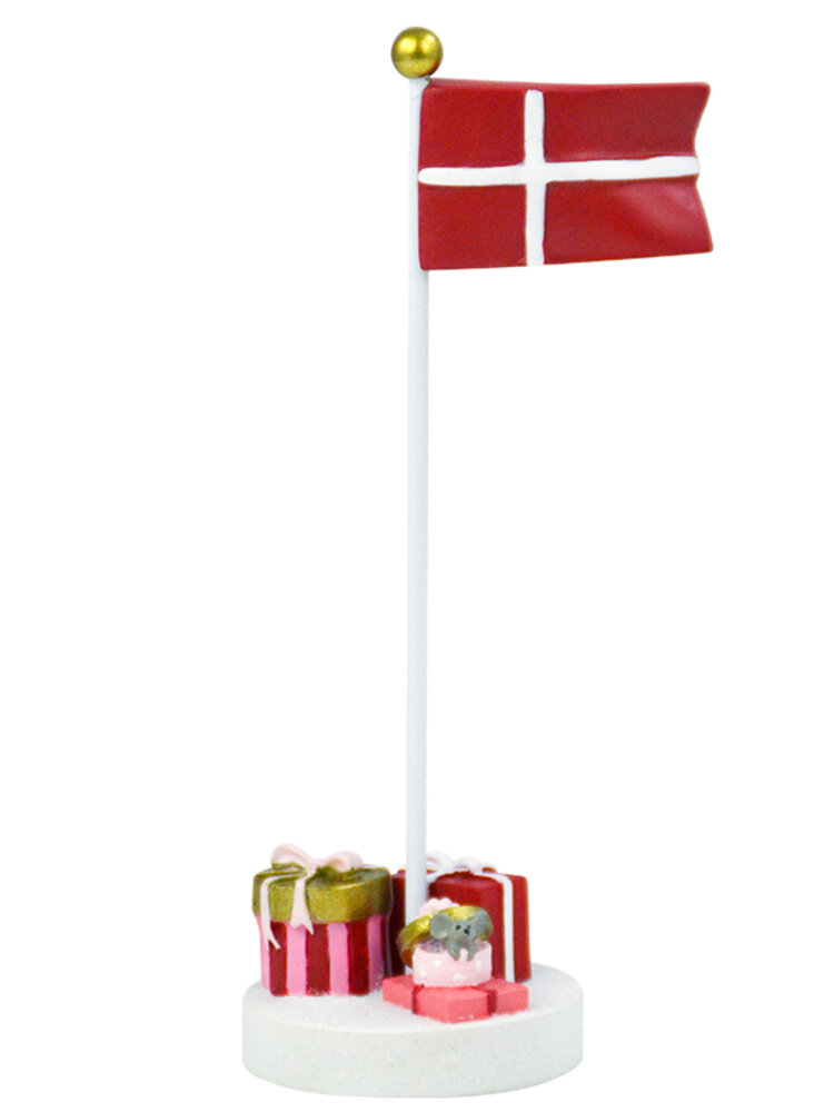 Bordflag, pakker i pink og rød Bordflag, pakker i pink og rød