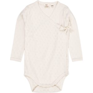COPENHAGEN COLORS Cream Pointelle Heart Crossover Body Ls - Str. 74