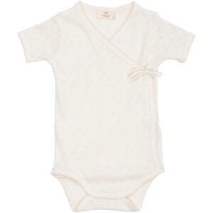 COPENHAGEN COLORS Cream Pointelle Heart Crossover Body Ss - Str. 68