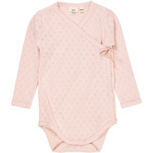 COPENHAGEN COLORS Dusty Rose Pointelle Heart Crossover Body Ls - Str. 62
