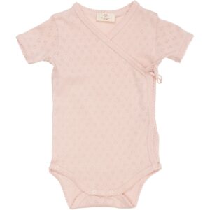 COPENHAGEN COLORS Dusty Rose Pointelle Heart Crossover Body Ss - Str. 68