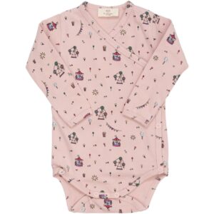 Copenhagen Colors Dusty Rose Tivoli Print Jersey Crossover Body W Print Ls - Str. 50