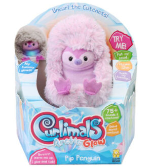 Curlimals Bamse m. Lyd og Bevægelse - 14 cm - Glow Penguin