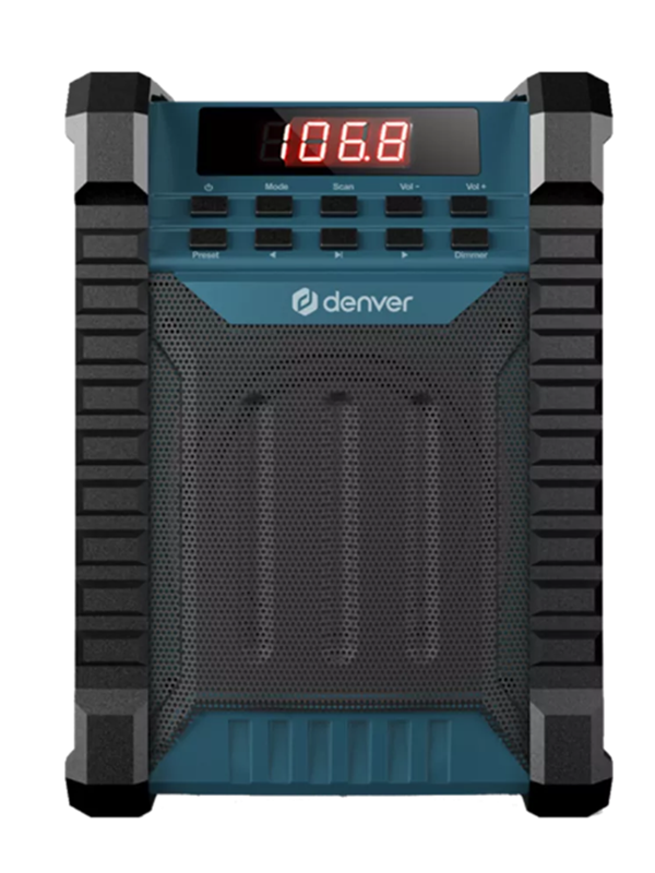 DENVER WRB-60 Workradio - FM & Bluetooth - 10 Watt - FM DENVER WRB-60 Workradio - FM & Bluetooth - 10 Watt - FM