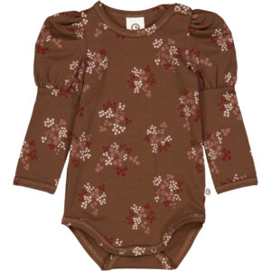 Flora pufærme body med blomsterprint - Bark/ Cabernet/ Nightingale - 80