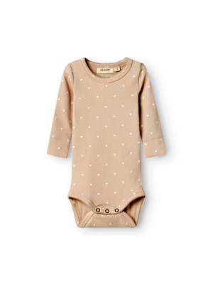 Gago langærmet slim body - GRAY MORNING - med hjerter - 56