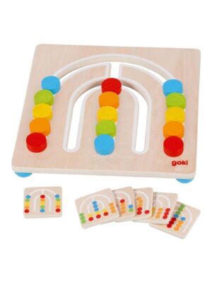 Goki Wooden Color Sorting Board Rainbow 7 pieces.