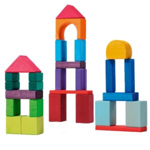 Grimms Træklodser 30 dele - Colored Geo Blocks