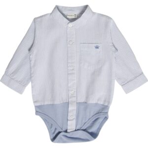 Hust & Claire Baby Light Blue Bertil Skjortebody NOOS - Str. 56