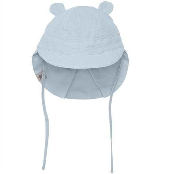 Huttelihut Solhat m. ører Muslin Celestial Blue