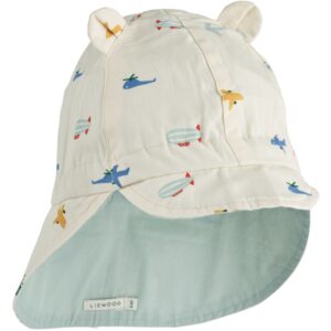 LIEWOOD Aviator / Ecru Gorm Vendbar Solhat Med Ører - Str. 3-6 mdr