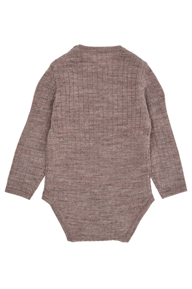 Langærmet rib body - LYS BRUN - 74 Langærmet rib body - LYS BRUN - 74