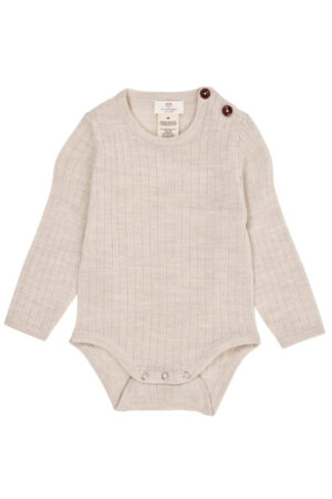Langærmet rib body - LYS SAND - 62
