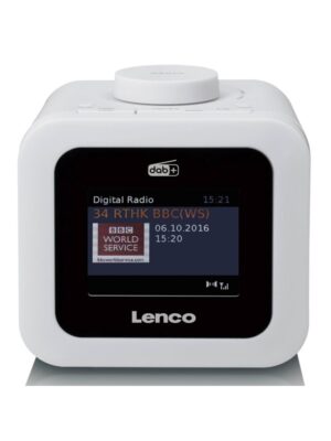 Lenco CR-620WH - DAB+/FM Clock Radio with colour display - White - DAB/DAB+/FM - Hvid