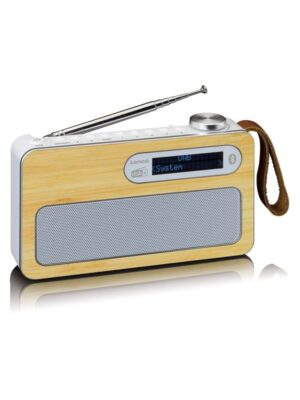 Lenco PDR-040 - DAB+ radio - Bamboo - DAB+/FM - Stereo - Hvid