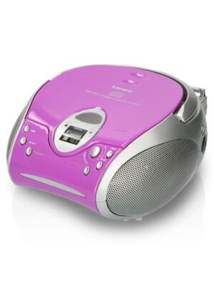 Lenco SCD-24 portable FM radio/CD player - Pink/Grey