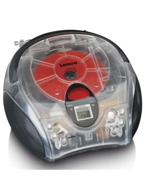 Lenco SCD-24 portable FM radio/CD player - Transparent