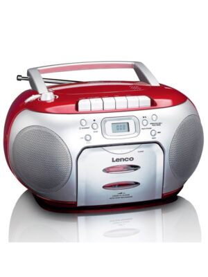 Lenco SCD-420RD - Portable FM Radio CD- Cassette player - FM - Stereo - Rød