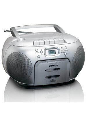 Lenco SCD-420SI - Portable FM Radio CD- Cassette player - FM - Stereo - Sølv