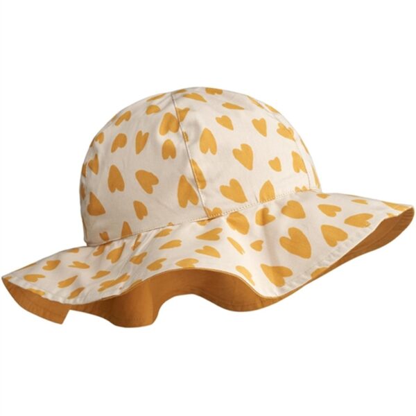 Liewood Amelia Omvendelig Solhat Hearts Sandy Yellow Mellow - Str. 9-12 mdr