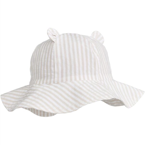 Liewood Amelia Solhat Y/D Stripes Crisp White Sandy - Str. 3-4 år