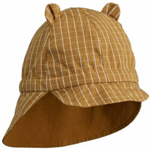 Liewood Gorm Reversible Seersucker Solhat Golden Caramel/White - Str. 9-12 mdr